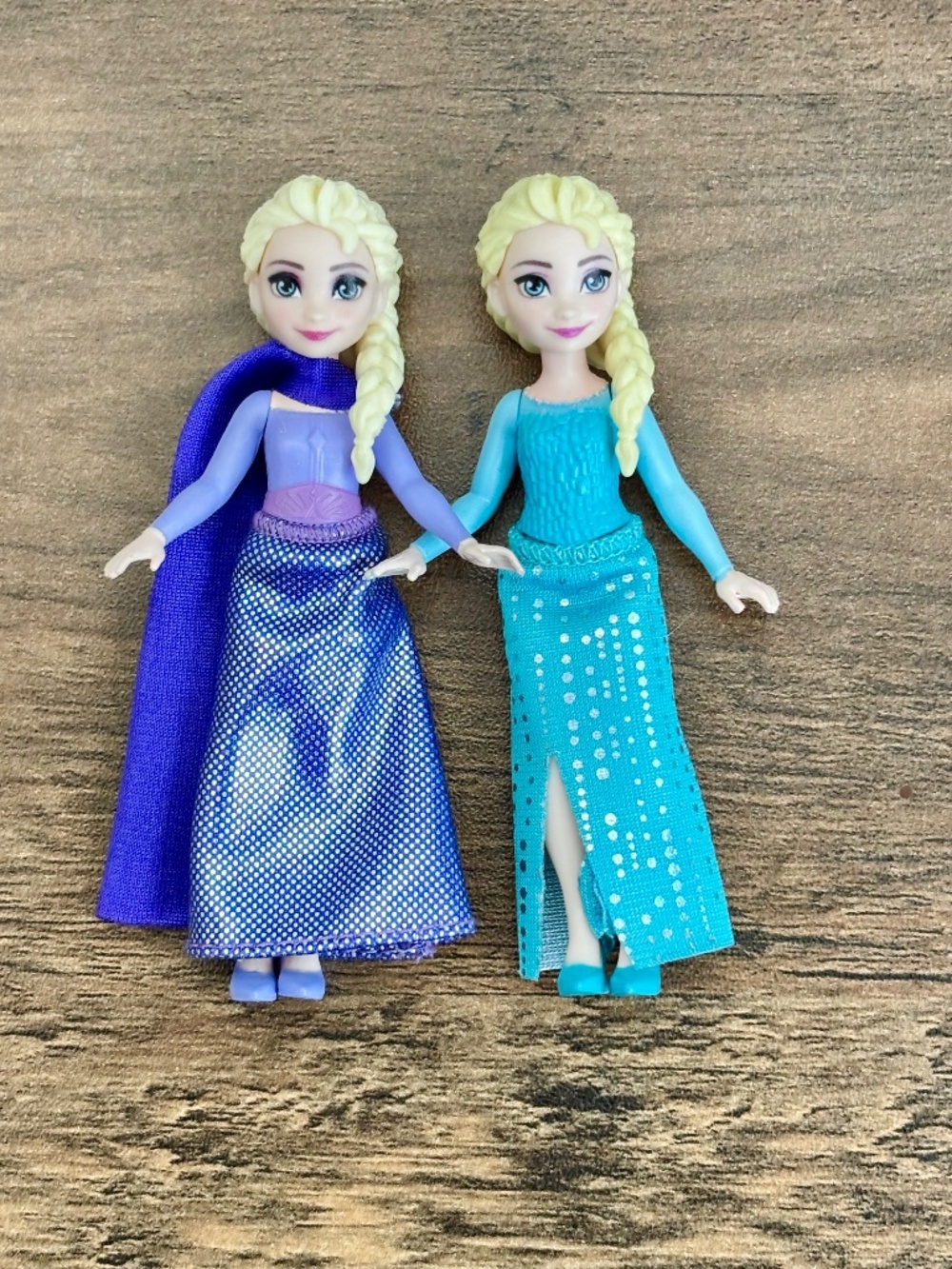 Disney Princess Frozen Queen Elsa Mini Figure Doll Toy Set 2 Purple Cake Topper